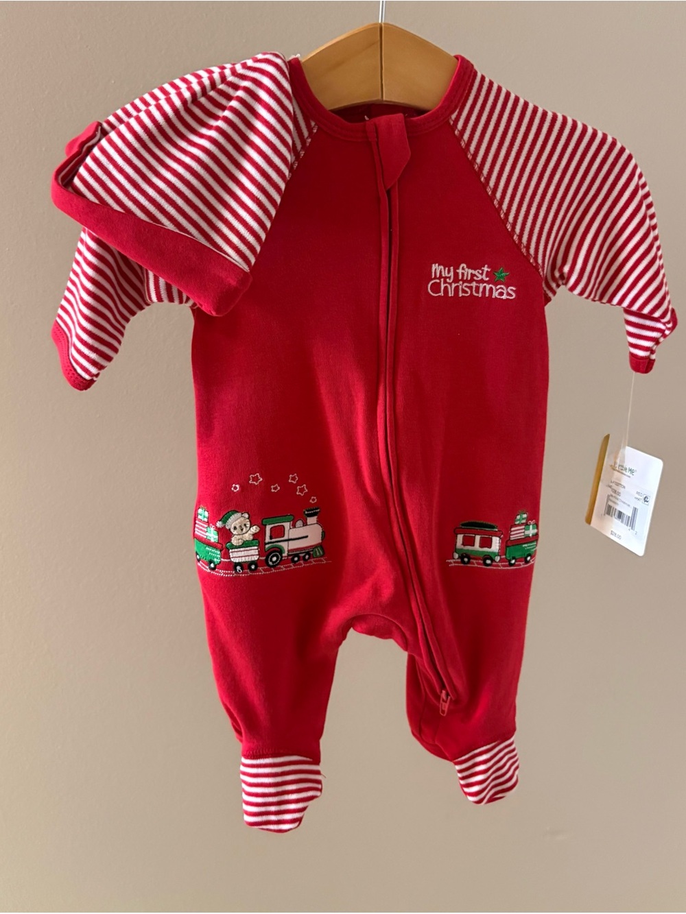 Little Me Red 'My First Christmas' Baby One-Piece Footie
